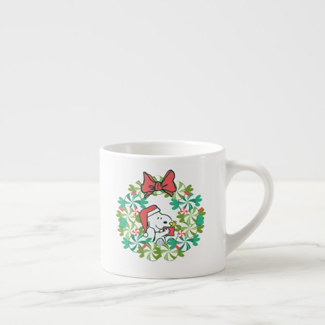 Tasse Expresso Merry Christmas Peppermenthe Holiday Wreath (Droite)