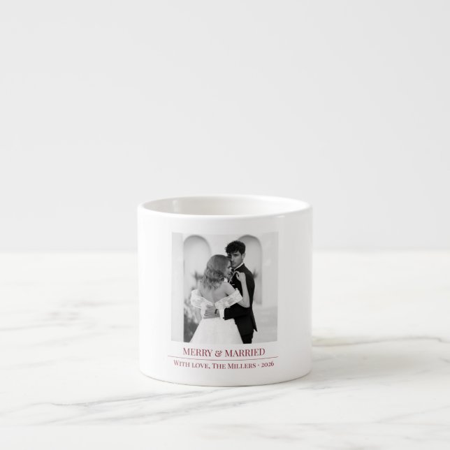 Tasse Expresso Merry & Married - Personalized Newlywed Christmas  (Devant)