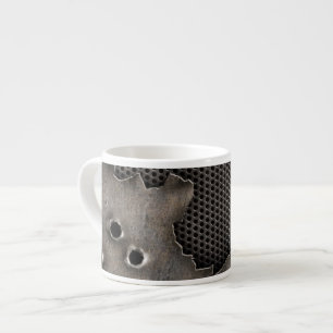 Tasse Expresso Métal avec l'arrière - plan de trous de balle