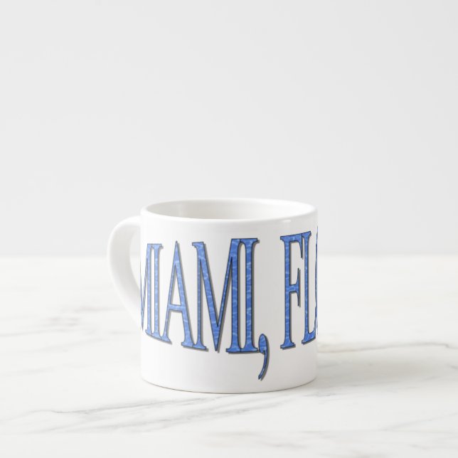 Tasse Expresso Miami, Floride - Bleu (Devant gauche)