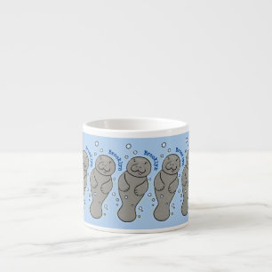 Tasse Expresso Mignonne manatée bébé avec bulles illustration