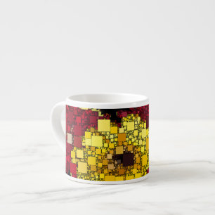 Tasse Expresso Mini-boîtes rouge, jaune et or Arrière - plan