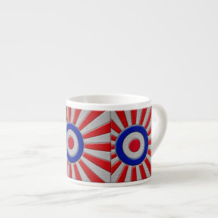 Tasse Expresso Mod Roundel Sunburst asiatique en fibre de carbone
