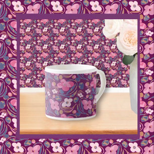 Tasse Expresso Modèle floral rétro chic