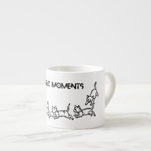 Tasse Expresso Moments Magiques Chat Folles Courses Croquis de