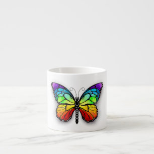 Tasse Expresso Monarque papillon arc-en-ciel