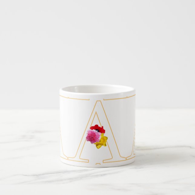 Tasse Expresso Monogramme A Floral (Devant)