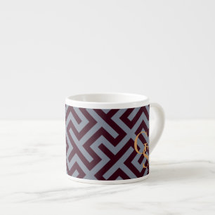 Tasse Expresso Monogramme géométrique principal grec gris moder
