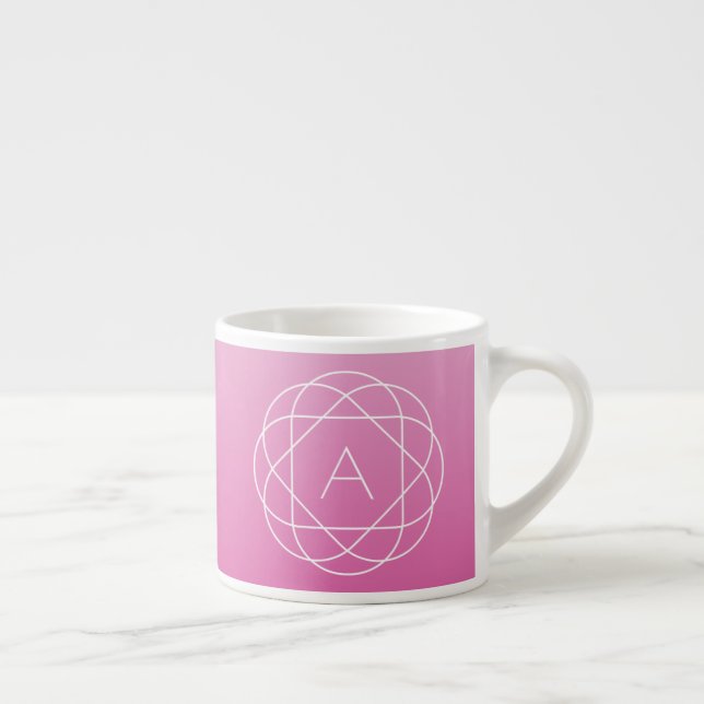 Tasse Expresso Monogramme géométrique semblable à une fleur | Omb (Droite)