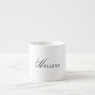 Tasse Expresso Monogramme minimaliste et chic noir et blanc