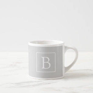 Tasse Expresso Monogramme simple gris clair