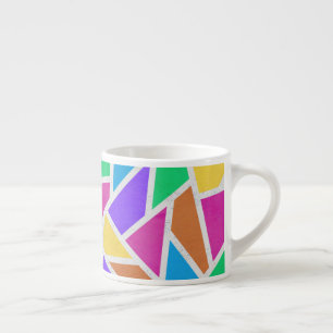 Tasse Expresso Mosaïque de couleurs vives arc-en-ciel