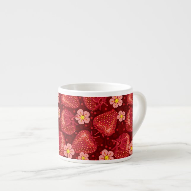 Tasse Expresso Motif 2 2 de fraise (Devant droit)