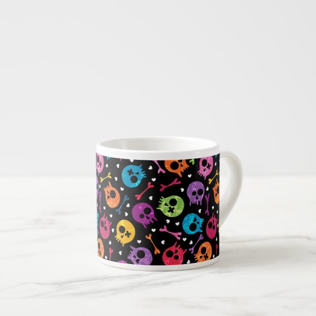 Tasse Expresso Motif 2 de crânes (Devant droit)