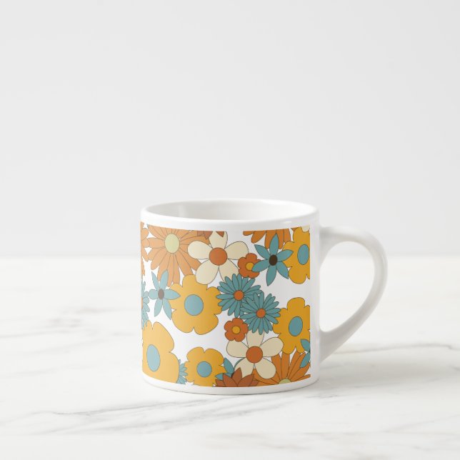 Tasse Expresso Motif à fleurs rétro coloré (Droite)