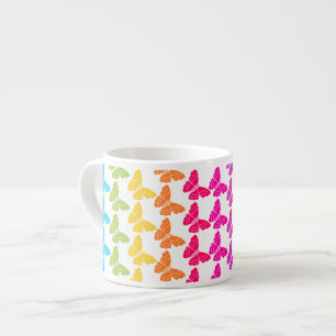Tasse Expresso Motif à papillon arc-en-ciel coloré mignon