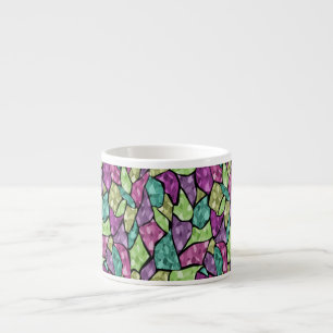 Tasse Expresso Motif abstrait de carreaux de mosaïque en verre mo