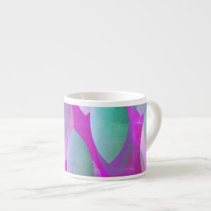 Tasse Expresso Motif Abstrait moderne   Magenta Purple Rose Turqu