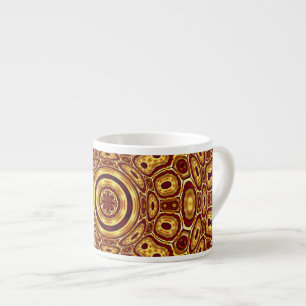 Tasse Expresso Motif Abstrait Rouge Or Bohème Marocain