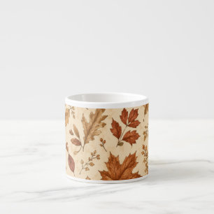 Tasse Expresso Motif aquarelle de feuilles d'automne
