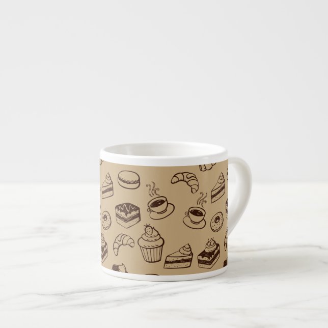 Tasse Expresso Motif avec des gâteaux, des desserts et la (Devant droit)