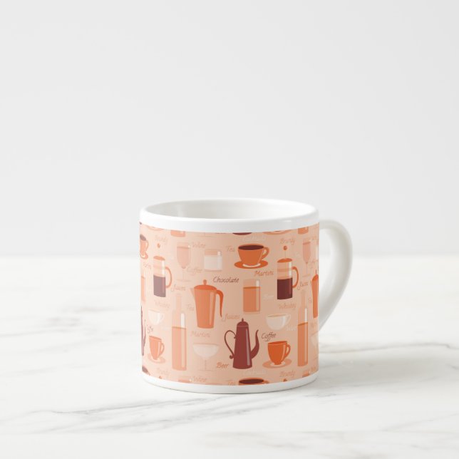 Tasse Expresso Motif avec les boissons et le texte (Devant droit)