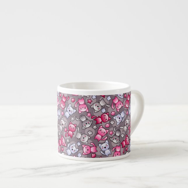 Tasse Expresso motif avec les chats mignons de griffonnage de (Devant droit)