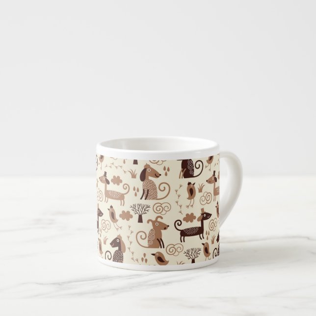 Tasse Expresso motif avec les chiens mignons (Devant droit)