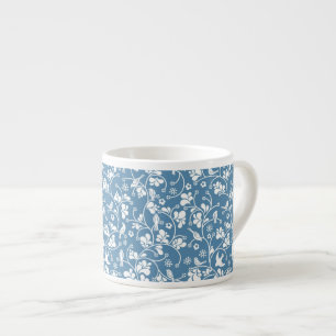 Tasse Expresso motif avec les oiseaux et l'ornement de plantes