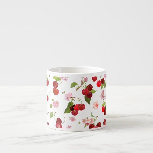 Tasse Expresso Motif Cerise 1 (Devant)