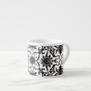 Tasse Expresso Motif chinois Art Nouveau - Noir et Blanc