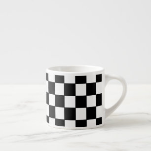 Tasse Expresso Motif classique Checkered blanc noir