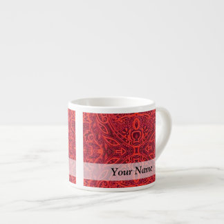 Tasse Expresso Motif damassé rouge