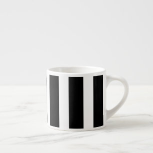 Tasse Expresso Motif de bandes verticales en noir et blanc