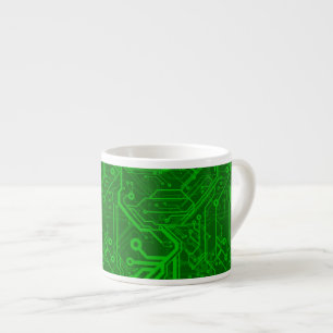 Tasse Expresso Motif de carte électronique de vert