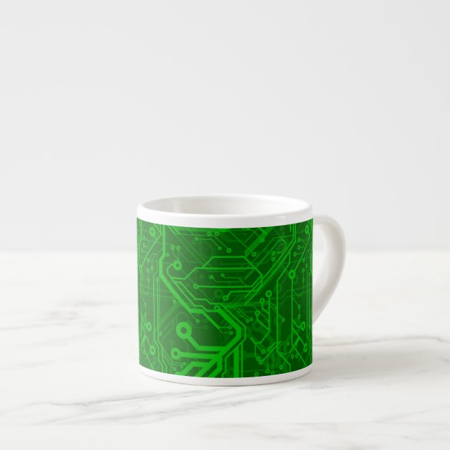 Tasse Expresso Motif de carte électronique de vert (Devant droit)