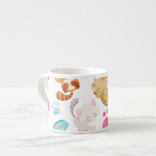 Tasse Expresso Motif De Chats, Chats Mignons, Kitty, Chatons, Paw