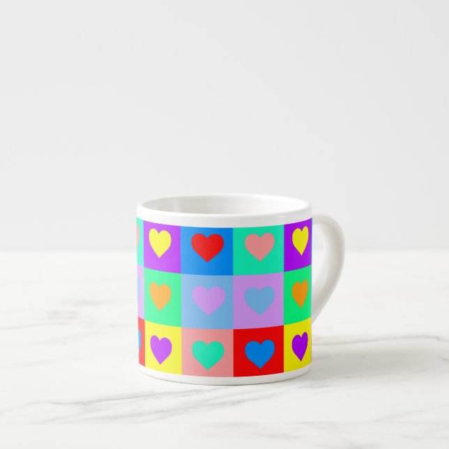 Tasse Expresso Motif de coeur romantique (Devant droit)