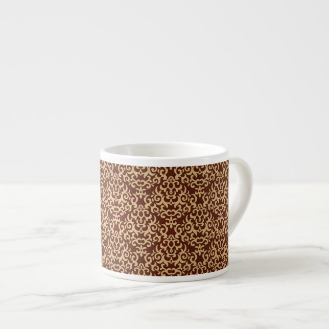 Tasse Expresso Motif de damassé sur l'arrière - plan de gradient (Devant droit)