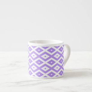 Tasse Expresso Motif de diamants violet et blanc