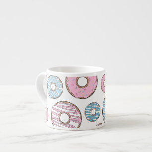 Tasse Expresso Motif De Donuts, Donuts Roses, Donuts Bleus