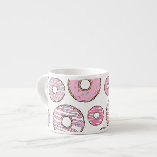 Tasse Expresso Motif De Donuts, Donuts Roses, Saupoudrages