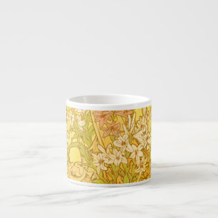Tasse Expresso Motif de fleurs de lys d'Alphonse Mucha : Art nouv