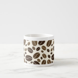 Tasse Expresso Motif de grains de café marron 