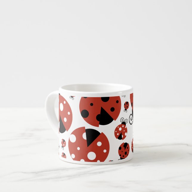 Tasse Expresso Motif De Ladybugs, Mignons Ladybugs, Red Ladybugs (Devant gauche)