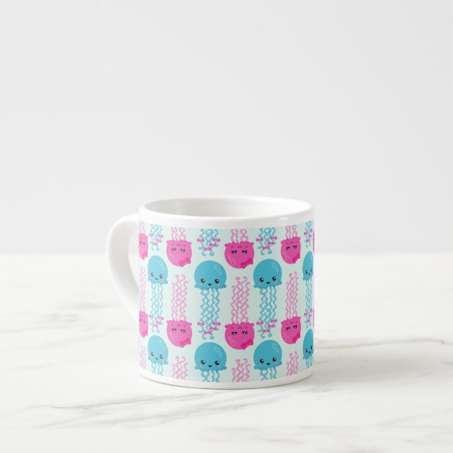 Tasse Expresso Motif de méduses, Mignonne méduse, Sea Animaux (Devant gauche)