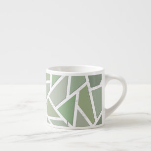 Tasse Expresso Motif de mosaïque vert olive