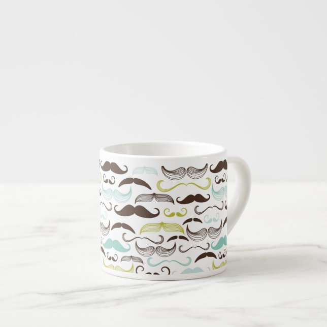 Tasse Expresso Motif de moustache, rétro style 2 (Devant droit)