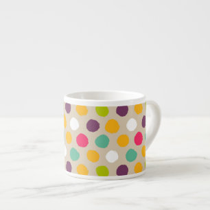 Tasse Expresso Motif de point tiré par la main de polka