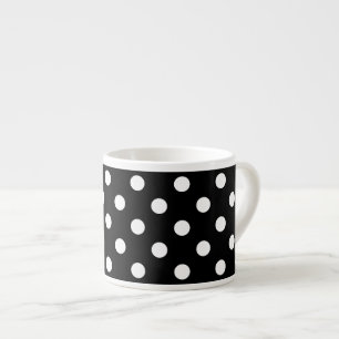 Tasse Expresso Motif de pois noir et blanc